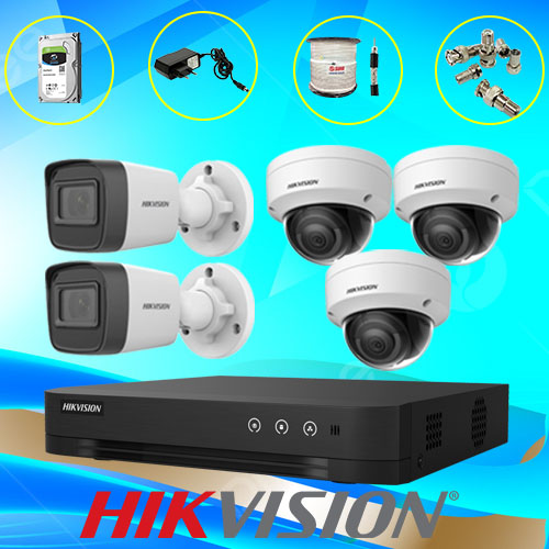 TRỌN BỘ 5 CAMERA IP HỒNG NGOẠI 2MP CHUẨN 1080P