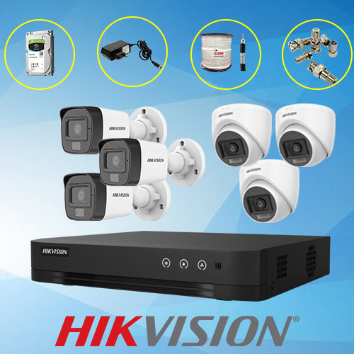 TRỌN BỘ 6 CAMERA QUAN SÁT HIKVISION 2.0 MP CHUẨN 1080P