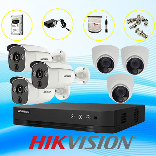 TRỌN BỘ 6 CAMERA QUAN SÁT HIKVISION 2.0 MP TÍCH HỢP CẢM BIẾN PHÁT HIỆN CHUYỂN ĐỘNG PIR